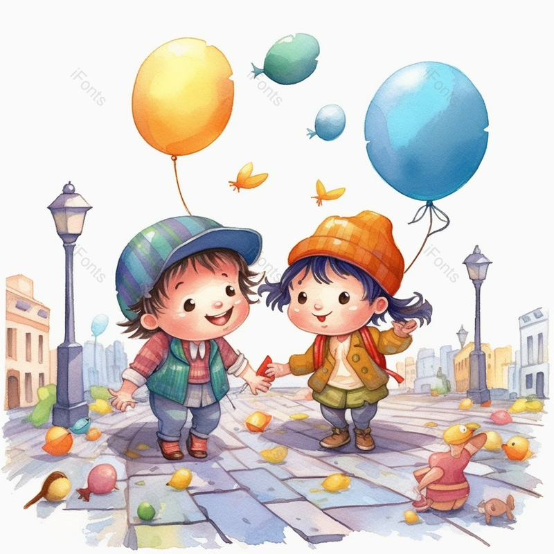 街道六一节日儿童插画背景,插画/手绘图,插画/手绘图库,插画/手绘图下载,插画/手绘